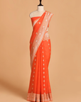 Orange Butti Saree in Georgette