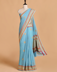 Sky Blue Meenakari Butta Saree in Georgette
