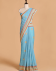 Sky Blue Meenakari Butta Saree in Georgette