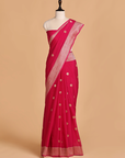 Magenta Open Pallu Saree in Georgette
