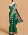 Green Meenakari Butta Saree in Georgette