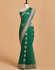 Green Meenakari Butta Saree in Georgette