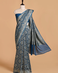 Royal Blue Jaal Saree in Georgette
