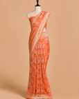 Orange Jaal Saree in Georgette