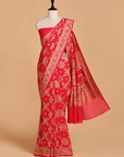 Red Meenakari Jaal Saree in Georgette