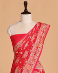 Red Meenakari Jaal Saree in Georgette