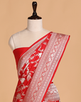 Red Jaal Saree in Silk