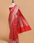 Red Jaal Saree in Silk