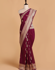 Wine Butta Saree in Silk