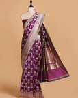 Purple Butta Saree in Silk
