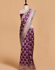 Purple Butta Saree in Silk