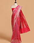 Rani Pink Jaal Saree in Silk