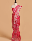 Rani Pink Jaal Saree in Silk