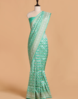 Sea Green Jaal Saree in Silk