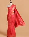 Red Jaal Saree in Silk