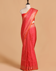Red Jaal Saree in Silk