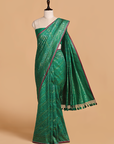 Green Lehariya Saree in Silk