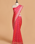 Rani Pink Butta Saree in Silk
