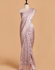 Mauve Jaal Saree in Silk