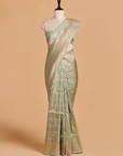 Sea Green Jaal Saree in Silk