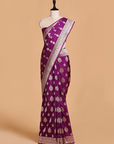 Purple Butta Saree in Silk