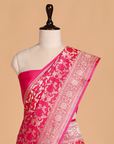 Strawberry Pink Jaal Saree in Silk