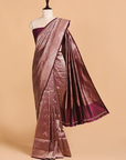 Wine Brocade Saree in Silk