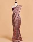 Wine Brocade Saree in Silk