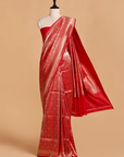 Red Brocade Saree in Silk