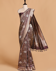 Wine Brocade Silk Saree
