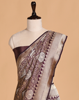 Wine Brocade Silk Saree