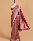 Magenta Brocade Saree in Silk
