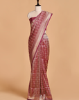 Magenta Brocade Saree in Silk