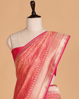 Coral Pink Brocade Saree in Silk