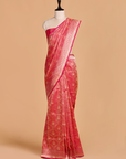 Rani Pink Brocade Saree in Silk