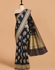 Navy Blue Butta Saree in Silk