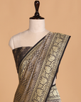 Navy Blue Brocade Silk Saree