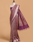 Purple Brocade Saree in Silk