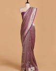Purple Brocade Saree in Silk