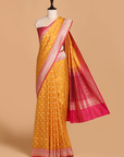 Mustard Yellow Patola Pallu Saree in Silk