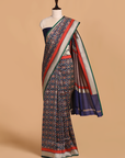 Navy Blue Patola Saree in Silk