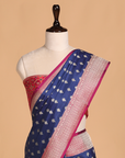 Navy Blue Patola Pallu Saree in Silk