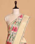 Off White Meenakari Jaal Saree in Silk
