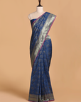 Royal Blue Jaal Saree in Silk