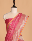 Gajar Pink Jaal Saree in Silk