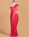 Rani Pink Jaal Saree in Silk