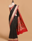 Black Meenakari Pallu Saree in Silk