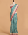 Firozi Meenakari Pallu Saree in Silk