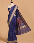 Navy Blue Kashmiri Pallu Saree in Silk