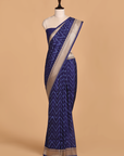 Navy Blue Kashmiri Pallu Saree in Silk
